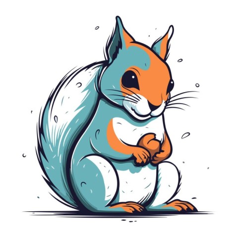 Squirrel. Vector illustration. Isolated on a white background.