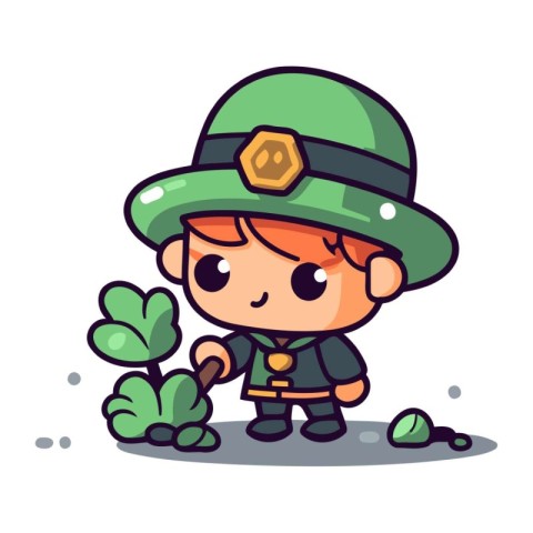 Cute Cartoon Leprechaun Cute Vector Illustration.