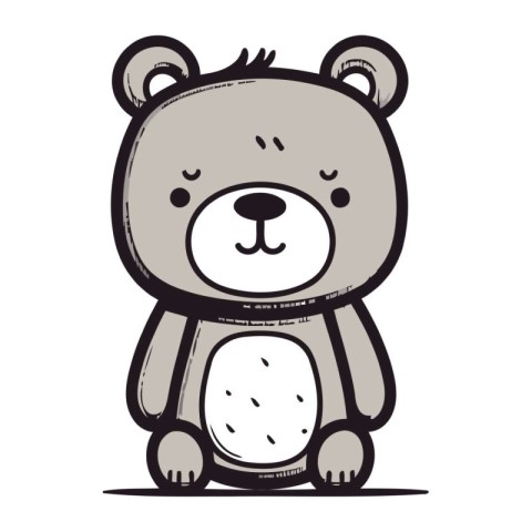 Cute cartoon bear isolated on a white background. Vector illustr