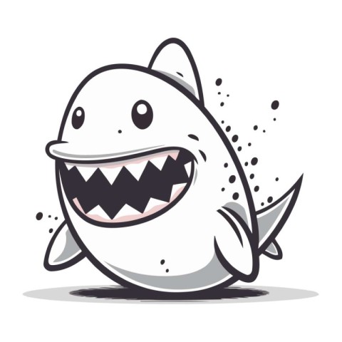 Shark cartoon vector illustration. Isolated on a white backgroun