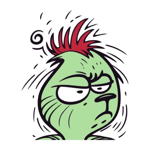 Angry man. Vector illustration in cartoon style. Isolated on whi