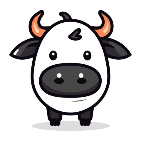 Cow Cute Animal Cartoon Vector Icon Illustration