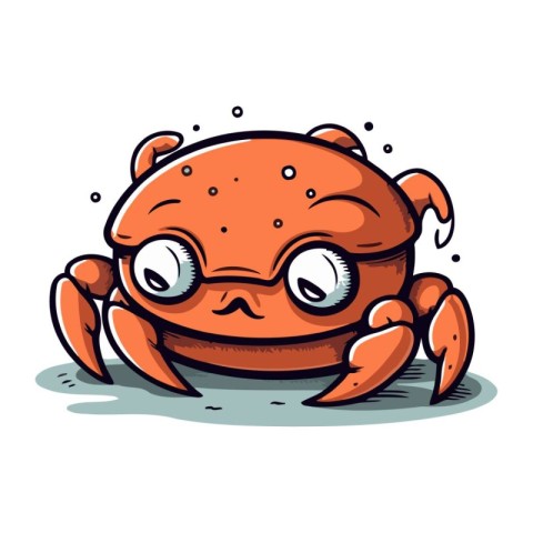 Cute cartoon crab. Vector illustration isolated on a white backg