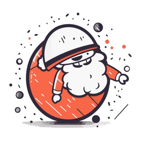 santa claus with christmas ball vector illustration. merry chris