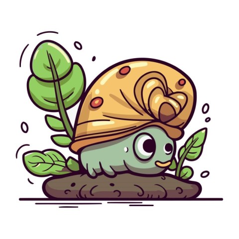 Cartoon snail. Vector illustration of a snail. Cartoon snail.