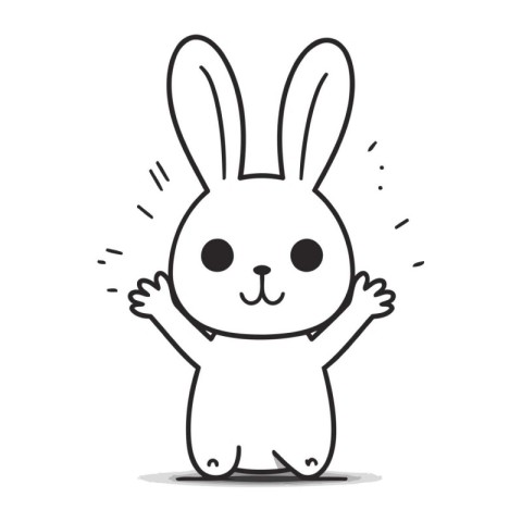 Cute rabbit vector illustration. Cute bunny character in cartoon