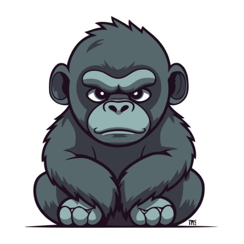 Gorilla Cartoon Mascot Character. Vector Illustration.