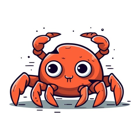 Cute cartoon crab. Vector illustration isolated on a white backg