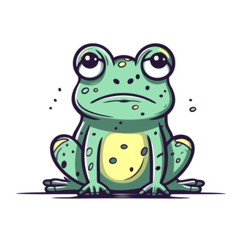 Cute cartoon frog. Vector illustration. Isolated on white backgr