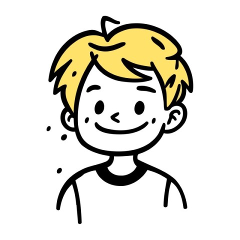 cute boy face cartoon doodle vector illustration hand drawn desi