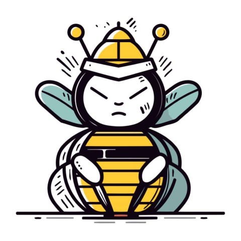 Illustration of cute little bee. Cartoon style. Vector illustrat