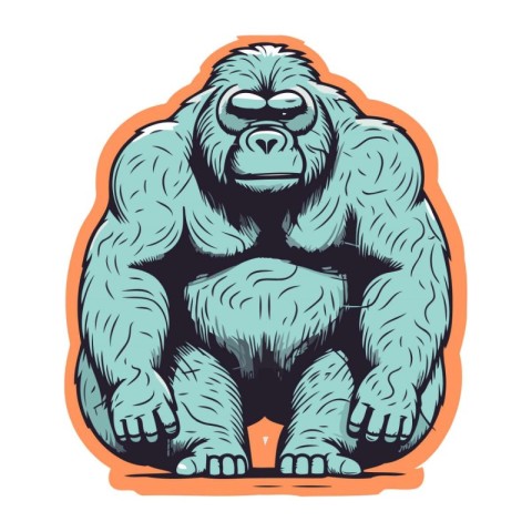 Gorilla. gorilla. Vector illustration of a gorilla isolated on w