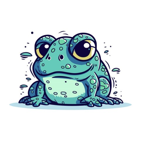 Cute cartoon frog. Vector illustration isolated on a white backg