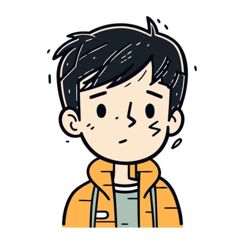 Illustration of a Kid Boy Wearing Warm Clothes Cartoon Character