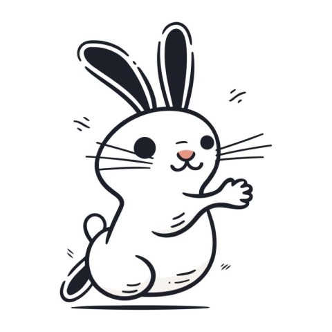 Cute cartoon bunny. Vector illustration in doodle style.