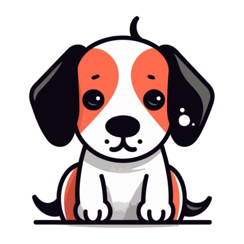 Cute cartoon dog. Vector illustration isolated on a white backgr