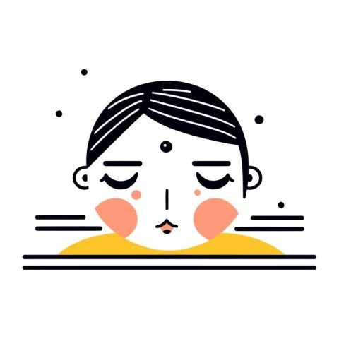 Avatar of a woman with closed eyes. Simple flat vector illustrat