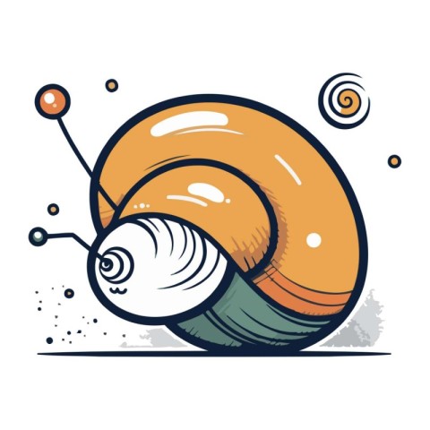 Snail. Vector illustration in cartoon style. Isolated on white b