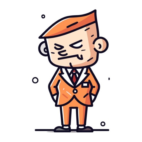 Vector illustration of businessman cartoon character in business