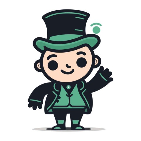 Leprechaun cartoon character. Vector illustration in flat style