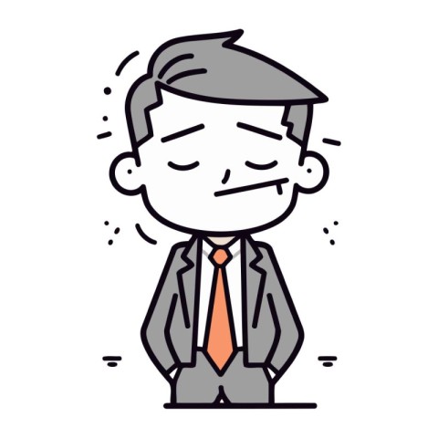 Character illustration design. Businessman in suit cartoon.eps10