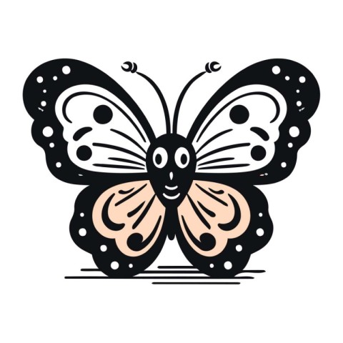 Butterfly. Vector illustration isolated on a white background. T