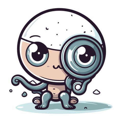 Cute cartoon alien. Vector illustration. Isolated on white backg