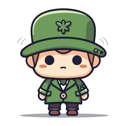 Cute Leprechaun Mascot Character Vector Illustration