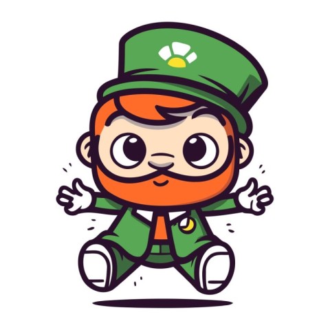 Leprechaun Cute Cartoon Character Vector Illustration.