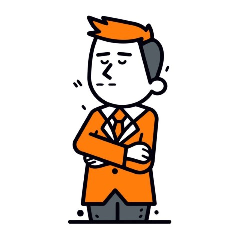 Character illustration design. Businessman sad. cartoon. vector.