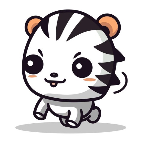 Cute Zebra Cartoon Mascot Character Vector Illustration.