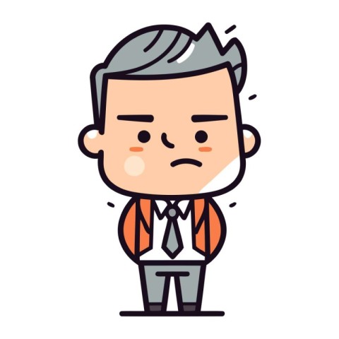 Sad Businessman   Colorful Cartoon Vector Illustration