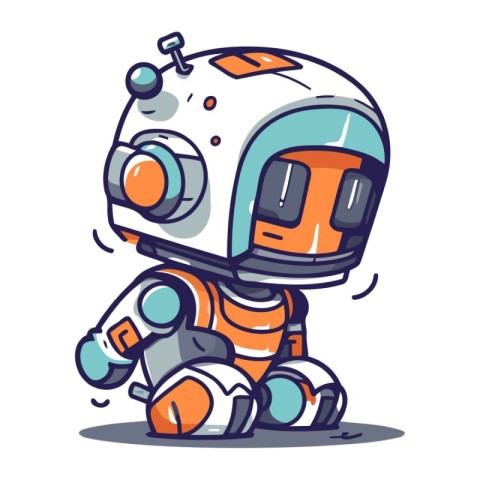 Astronaut cartoon character. Vector illustration in a flat style