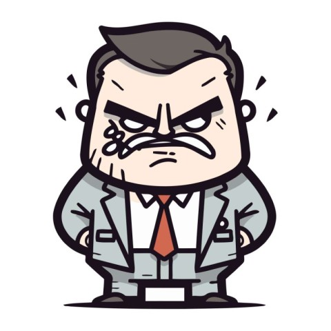 Angry Businessman   Cartoon Vector Illustration