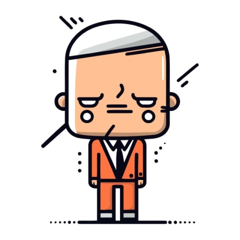 Character illustration design. Businessman sad cartoon.eps10 vec