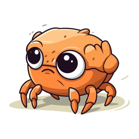 Cute cartoon crab isolated on white background. Vector illustrat