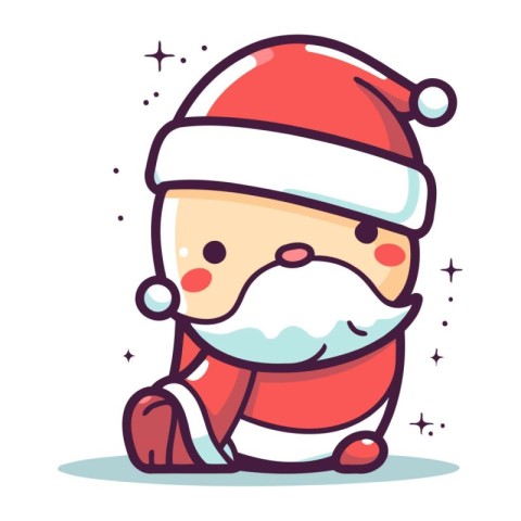 Cute santa claus character. Vector illustration in flat style