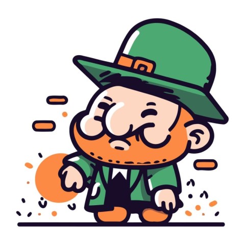 Cartoon St Patricks Day Leprechaun Vector Illustration