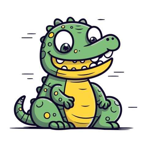 Cute crocodile cartoon. Vector illustration of cute crocodile.