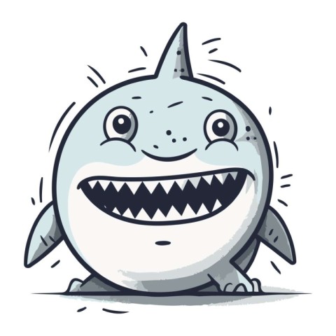 Cute cartoon shark. Vector illustration of a cute cartoon shark.