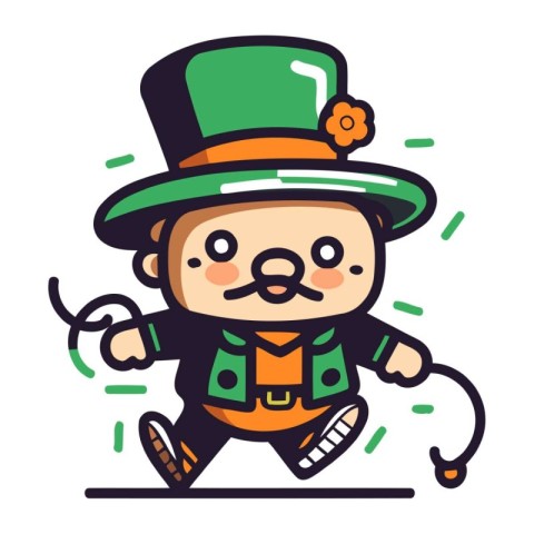 Leprechaun Running   St. Patricks Day Vector Icon