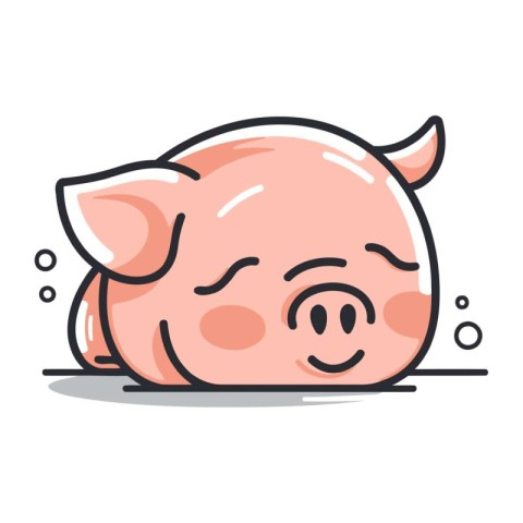 Piggy cartoon vector illustration. Cute piggy character.