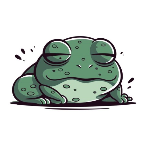 Frog cartoon vector illustration. Isolated on a white background