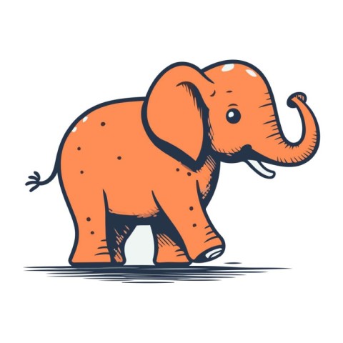 Elephant. Vector illustration of a cartoon animal on white backg