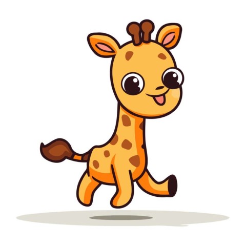 Cute cartoon giraffe character. Vector illustration isolated on