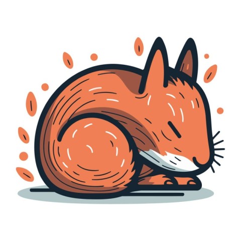 Cute cartoon squirrel. Vector illustration of a cute little squi