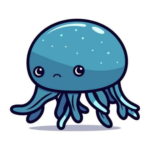 Cute cartoon jellyfish. Vector illustration of a sea animal.