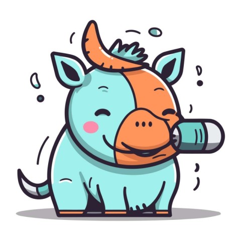 Cute bull character vector illustration. Cute cartoon bull chara