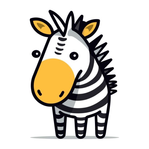 Zebra cartoon character vector illustration. Cute cartoon zebra.