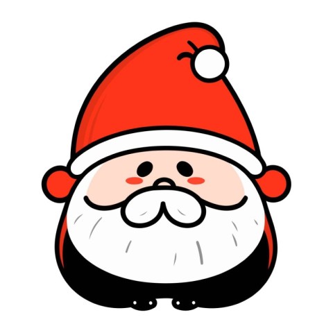 santa claus icon on white background. christmas vector illustrat